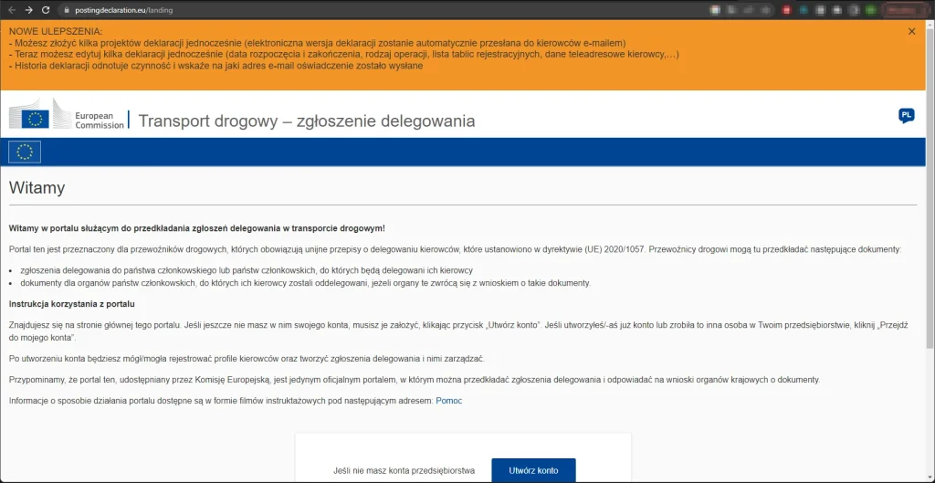 Zgłoszenie kierowców w IMI – nowe funkcje