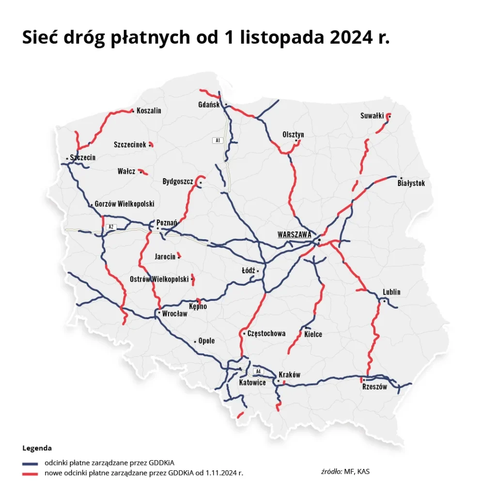 Znaczne rozszerzenie eTOLL od 1 listopada 2024 – zmiany oficjalnie weszły w życie