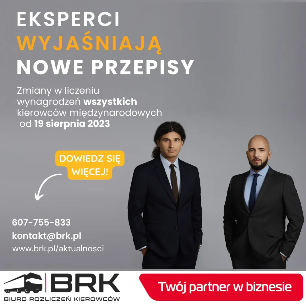 Zmiany w liczeniu wynagrodzeń kierowców od 19 sierpnia 2023!